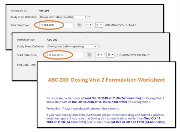 cross-form logic for dosing events 2