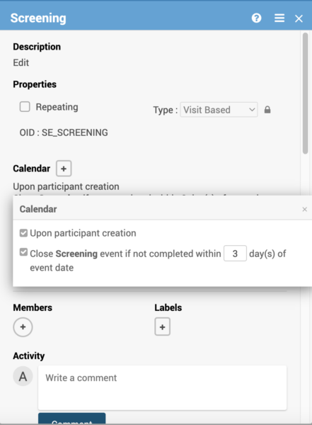 OpenClinica’s study calendaring