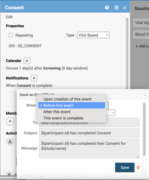 OpenClinica’s study calendaring